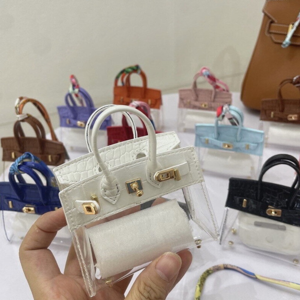 White and Clear Twist Lock Bag Charm